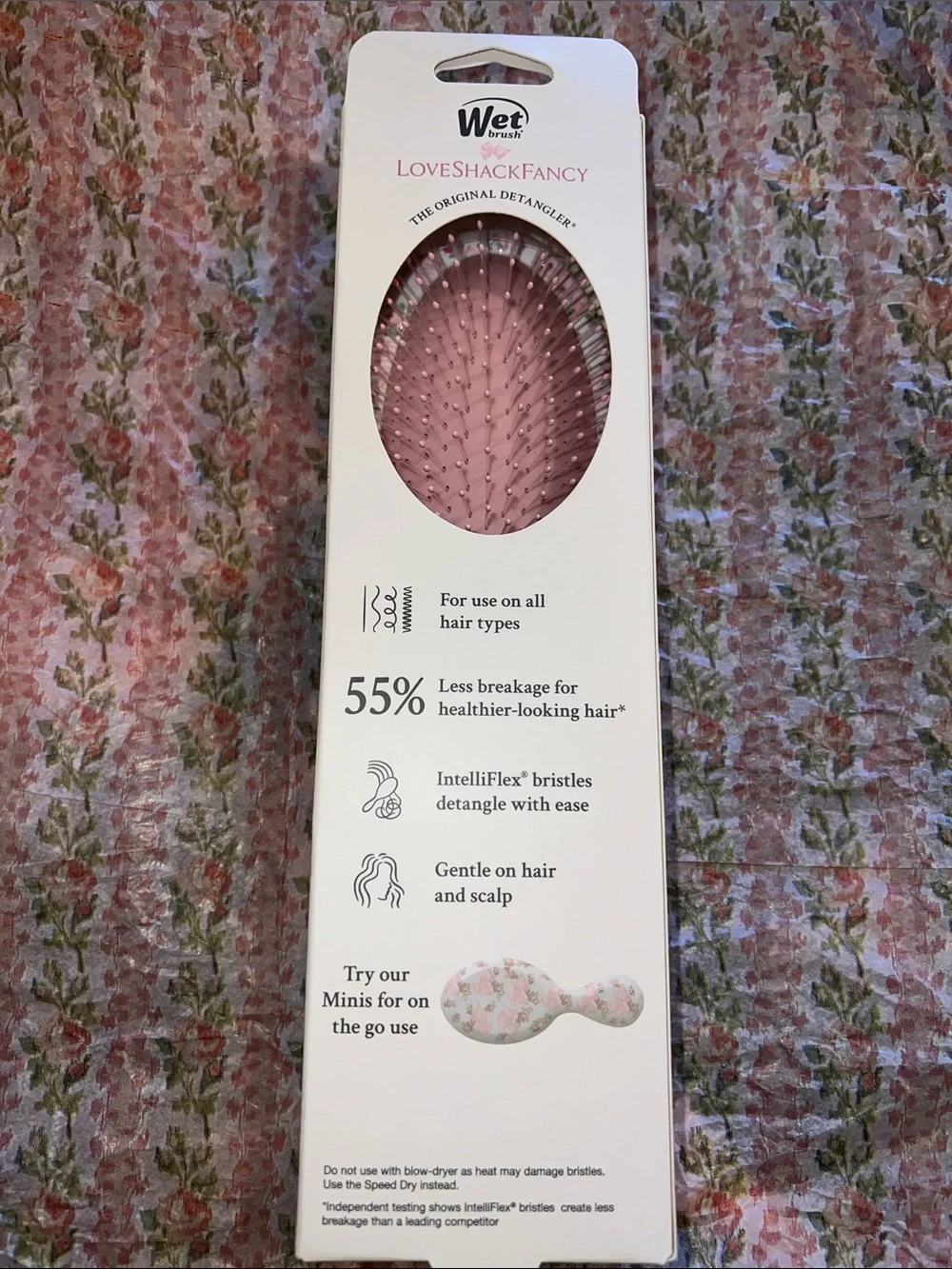 LoveShackFancy 🎀💕💝Pink Floral Original Detangler… Meduim Size NWT